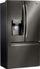 LG - 27.7 cu ft 3 Door French Door Smart Refrigerator - Black Stainless Steel
