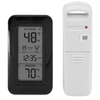 AcuRite - Wireless Digital Thermometer for Indoor and Outdoor Temperature with Clock - Black/White