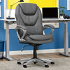 Serta - Amplify Work or Play Ergonomic High-Back Faux Leather Swivel Executive Chair with Mesh Accents - Duo Gray