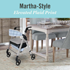 Medline Martha Stewart Momentum Rollator Foldable Stand Up Walker with Wheels & Seat, Supports up to 250 lbs., Gray - Plaid