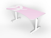 Arozzi - Arena Ultrawide Curved Gaming Desk - White/Pink