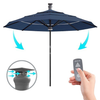 Above - Height Series 11 Feet Smart Umbrella with Remote Control, Wind Sensor, Solar Panel, LED Lighting - Spectrum Indigo