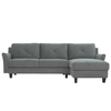 Lifestyle Solutions - Hartford 3 Seat Sectional Sofa Upholstered Microfiber Fabric Curved Arms - Dark Grey