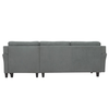 Lifestyle Solutions - Hartford 3 Seat Sectional Sofa Upholstered Microfiber Fabric Curved Arms - Dark Grey