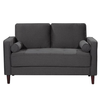 Lifestyle Solutions - Langford Loveseat with Upholstered Fabric and Eucalyptus Wood Frame - Heather Grey