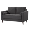 Lifestyle Solutions - Langford Loveseat with Upholstered Fabric and Eucalyptus Wood Frame - Heather Grey