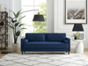 Lifestyle Solutions - Langford Sofa with Upholstered Fabric and Eucalyptus Wood Frame - Navy Blue