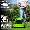 Greenworks - 48V (2x24V) 19" Cordless Battery Lawn Mower w/ Two (2) 4.0Ah Batteries & Dual Port Rapid Charger - Green