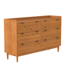 Walker Edison - Modern Minimalist 6-Drawer Solid Wood Dresser - Caramel