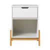 Walker Edison - Scandi 1-Drawer Minimalist Nightstand - White