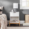 Walker Edison - Scandi 1-Drawer Minimalist Nightstand - White