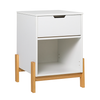 Walker Edison - Scandi 1-Drawer Minimalist Nightstand - White