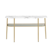 Walker Edison - Glam Mixed-Material Entry Table - Calacatta Marble