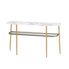 Walker Edison - Glam Mixed-Material Entry Table - Calacatta Marble