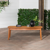 Walker Edison - Modern Solid Wood Spindle-Style Outdoor Coffee Table - Brown