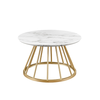 Walker Edison - Modern Cage-Base Coffee Table - Faux White Marble