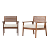 Walker Edison - Modern 2-Piece Acacia Outdoor Lounge Chair Set - Dark Brown