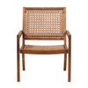 Walker Edison - Boho Solid Wood Outdoor Accent Chair - Dark Brown