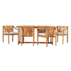 Walker Edison - Modern Solid Wood 7-Piece Outdoor Dining Set - Natural