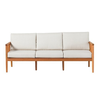 Walker Edison - Modern Solid Wood Spindle-Style Outdoor Triple Loveseat - Natural