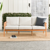 Walker Edison - Modern Solid Wood Spindle-Style Outdoor Triple Loveseat - Natural