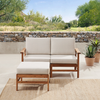 Walker Edison - Modern 3-Piece Acacia Outdoor Chat Set - Brown