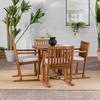 Walker Edison - Modern 5-Piece Acacia Wood Outdoor Dining Set - Brown