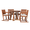 Walker Edison - Modern 5-Piece Acacia Wood Outdoor Dining Set - Brown