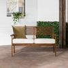 Walker Edison - Modern Acacia Wood Outdoor Loveseat - Dark Brown