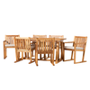 Walker Edison - Modern 7-Piece Acacia Wood Outdoor Dining Set - Natural
