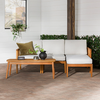 Walker Edison - Modern 4-Piece Eucalyptus Outdoor Chat Set - Natural