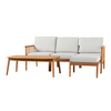 Walker Edison - Modern 4-Piece Eucalyptus Outdoor Chat Set - Natural