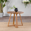 Walker Edison - Modern Solid Acacia Wood Round Outdoor Dining Table - Natural