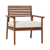 Walker Edison - Modern Acacia Outdoor Lounge Chair - Dark Brown