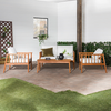 Walker Edison - Modern 4-Piece Eucalyptus Patio Chat Set - Brown