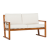 Walker Edison - Modern Solid Wood Slatted Outdoor Loveseat - Brown