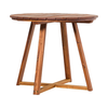 Walker Edison - Modern Solid Acacia Wood Round Outdoor Dining Table - Brown