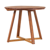 Walker Edison - Modern Solid Acacia Wood Round Outdoor Dining Table - Brown