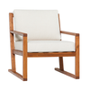 Walker Edison - Modern Solid Wood Slatted Club Chair - Brown