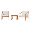 Walker Edison - Modern Solid Wood 3-Piece Outdoor Chat Set - Natural