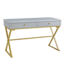 Linon Home Décor - Edmore Two-Drawer Campaign Desk - Gray & Gold