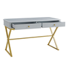 Linon Home Décor - Edmore Two-Drawer Campaign Desk - Gray & Gold