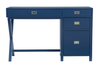 Linon Home Décor - Penrose Four-Drawer Side Storage Desk - Navy Paint / Silver Hardware