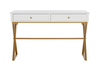 Linon Home Décor - Edmore Two-Drawer Campaign Desk - White & Gold