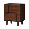 Walker Edison - Modern Solid Wood 2-Drawer Nightstand - Walnut