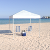 Flash Furniture - Harris 8'x8' White Weather Resistant Easy Pop Up Slanted Leg Canopy Tent with Carry Bag - White