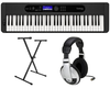 Casio CTS400 Premium Pack with 61 Key Keyboard, Stand, AC Adapter, and Headphones - Black