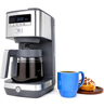 GE - 12 Cup Programmable Coffee Maker with Adjustable Keep Warm Plate and Glass Carafe - Stainless Steel