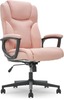 Serta - Connor Upholstered Executive High-Back Office Chair with Lumbar Support - Microfiber - Pink