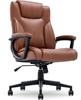 Serta - Connor Upholstered Executive High-Back Office Chair with Lumbar Support - Bonded Leather - Cognac